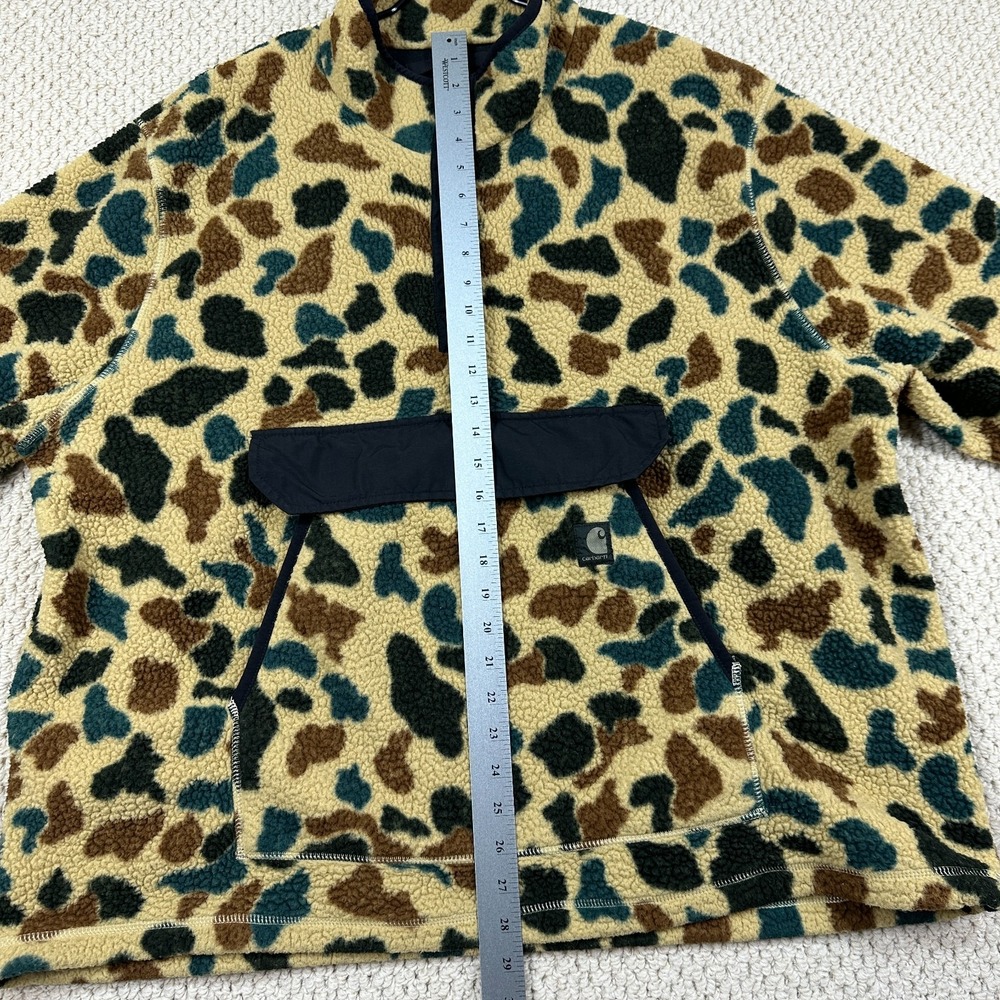 Carhartt 1/4 Snap Jacket Mens 2XL Duck Camo Relaxed Fit Sherpa Fleece Pullover - Picture 9 of 15